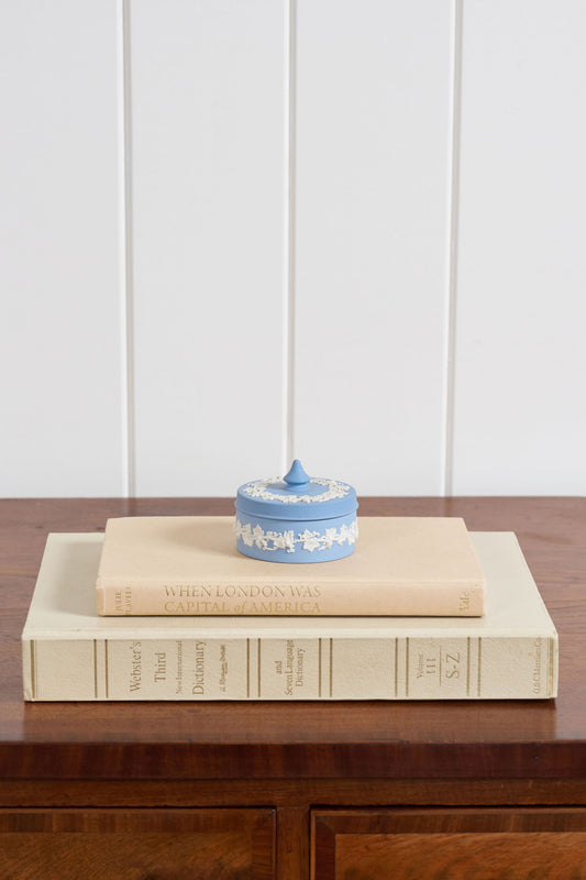 Wedgwood Blue Jasperware Lidded Trinket Dish