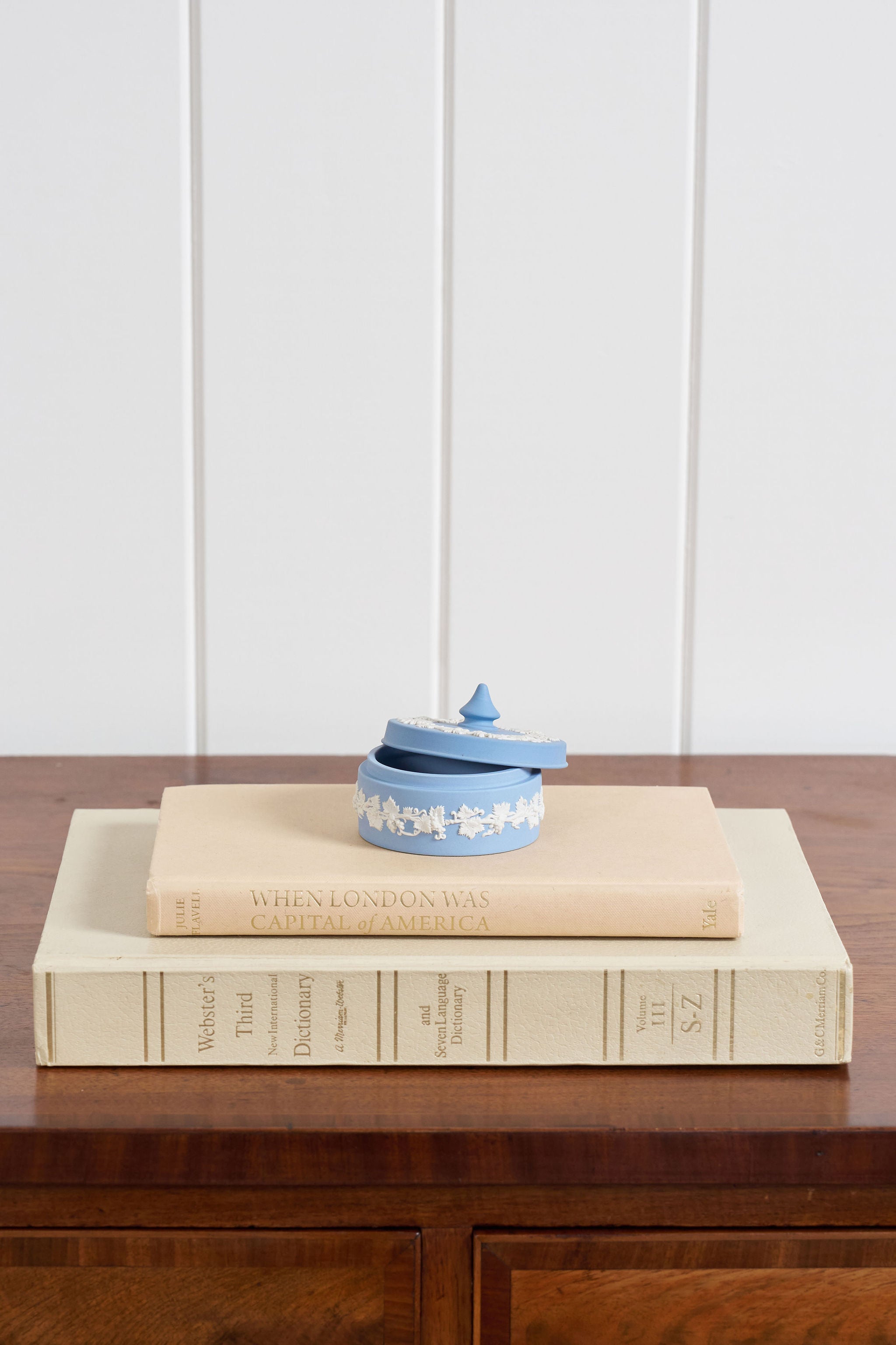 Wedgwood Blue Jasperware Lidded Trinket Dish