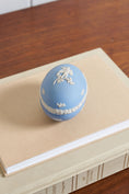 Load image into Gallery viewer, Wedgwood Blue Jasperware Cherub Egg Trinket Box

