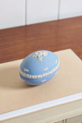 Load image into Gallery viewer, Wedgwood Blue Jasperware Cherub Egg Trinket Box
