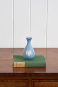 Load image into Gallery viewer, Wedgwood Blue Jasperware Bud Vase with Flower Motif
