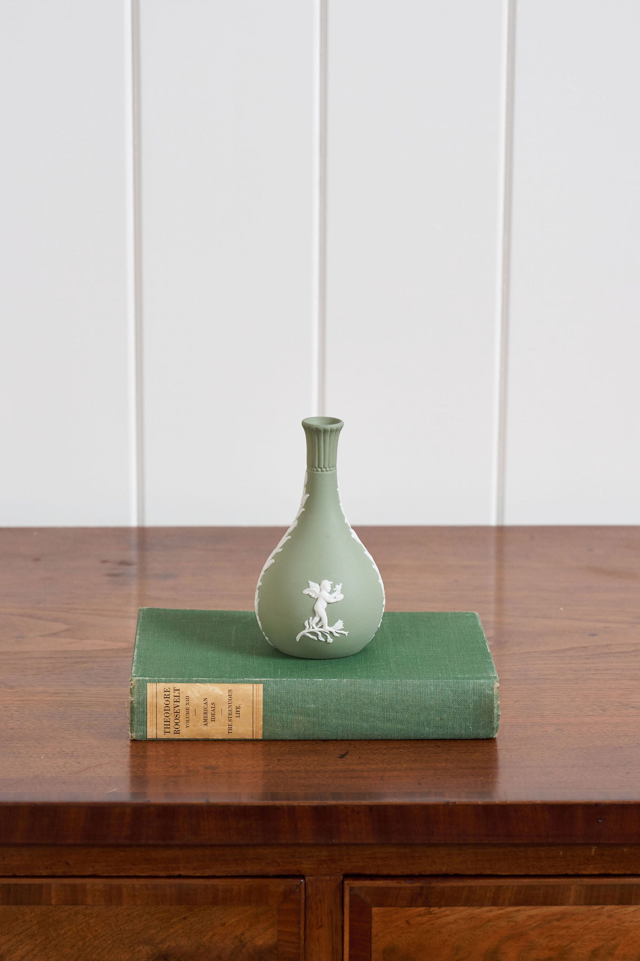 Wedgwood Green Jasperware Bud Vase