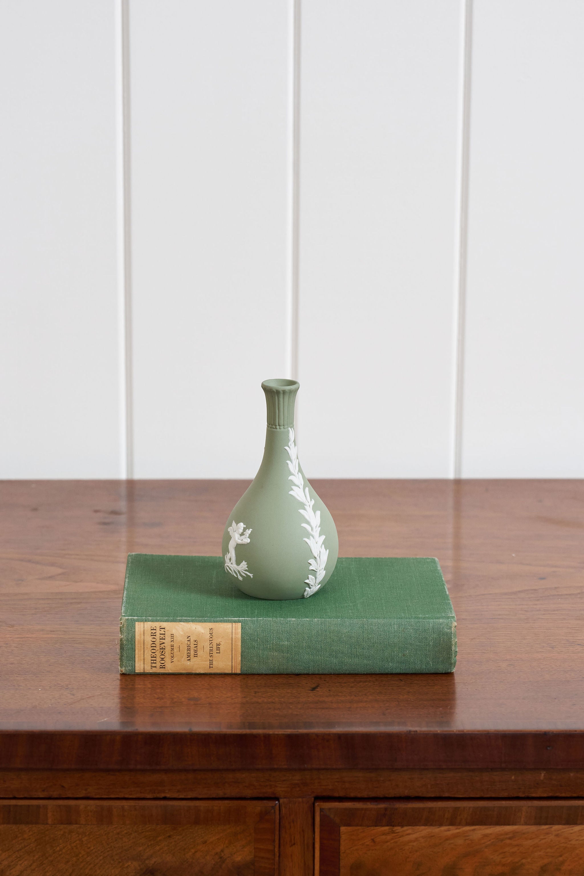 Wedgwood Green Jasperware Bud Vase