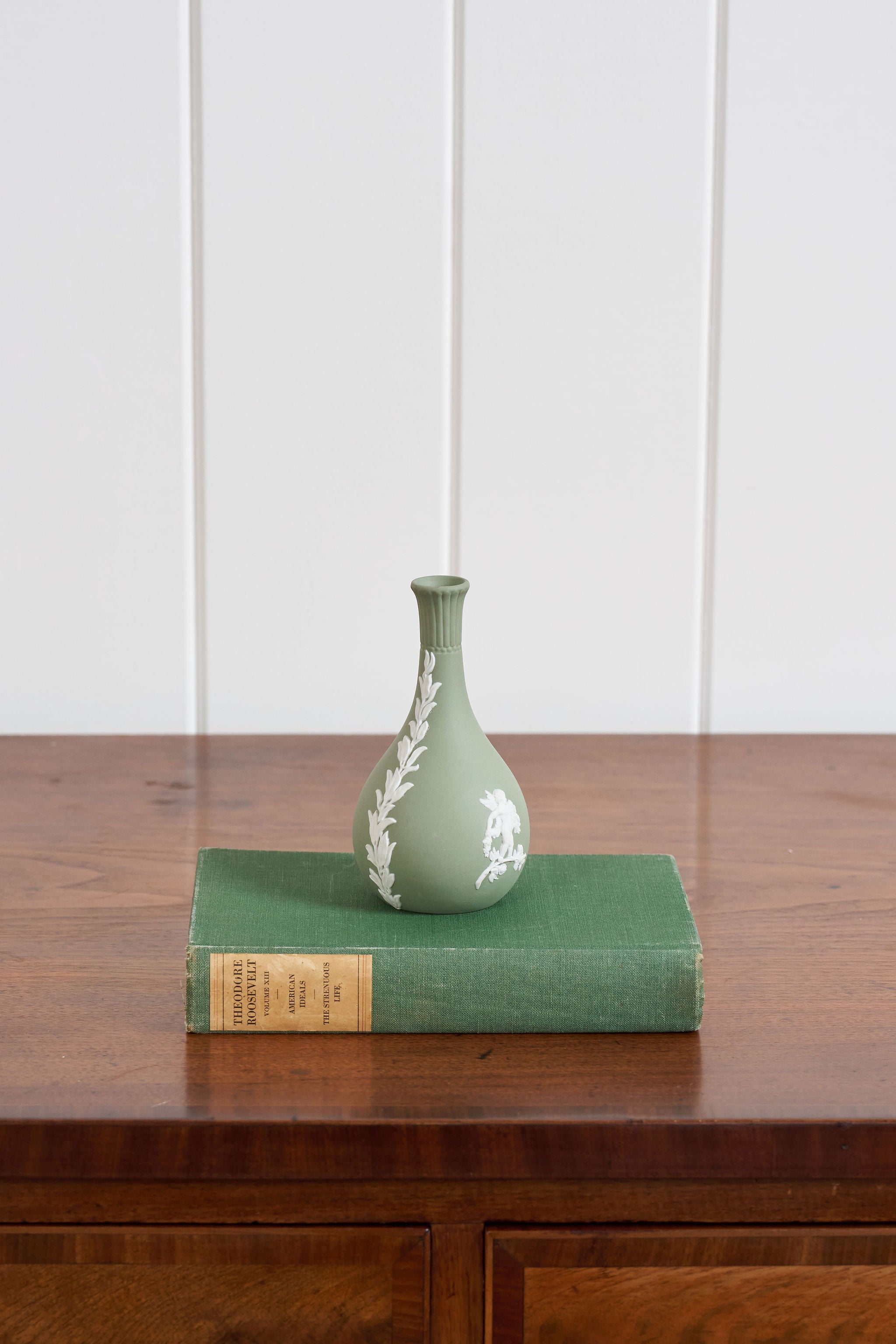 Wedgwood Green Jasperware Bud Vase