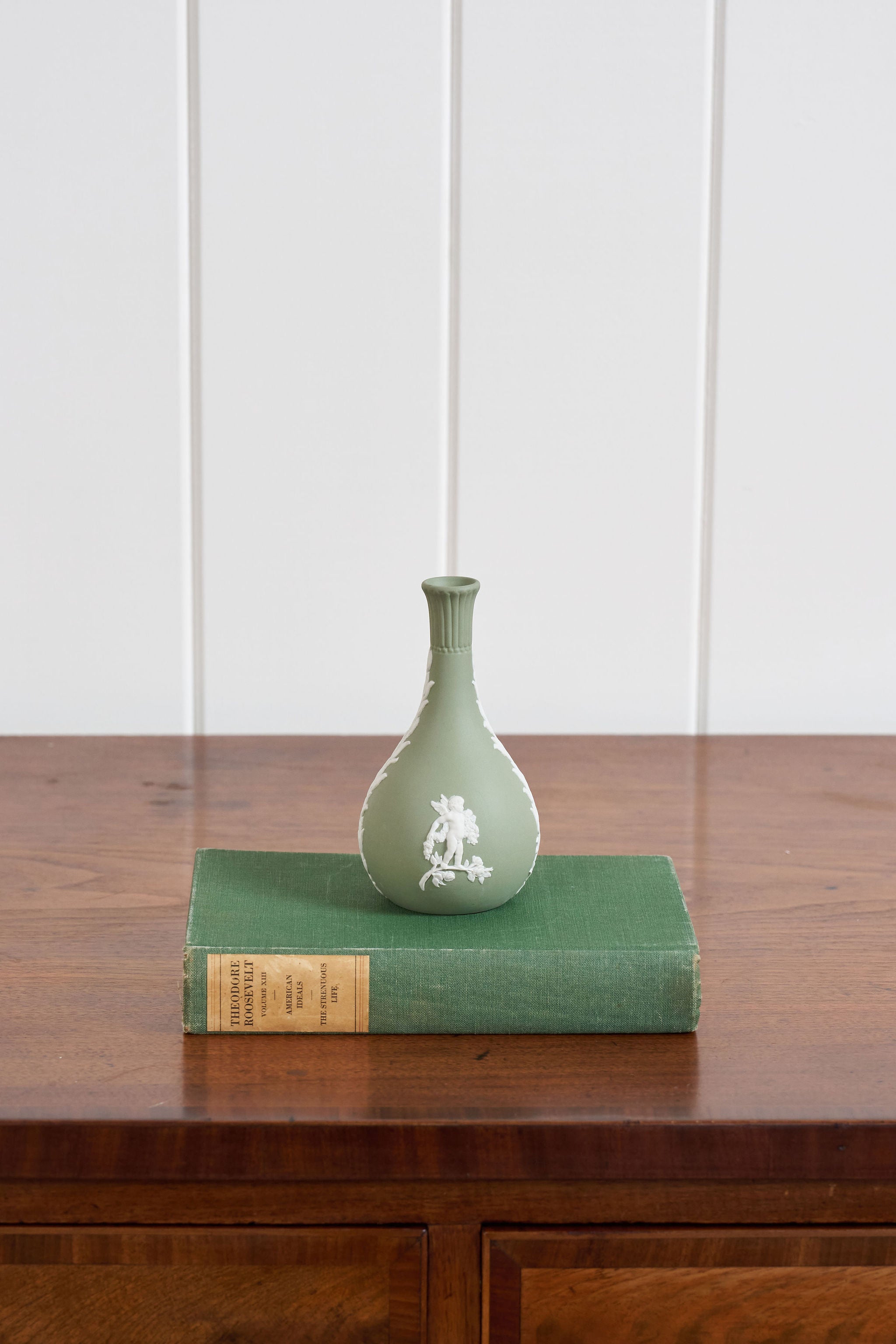 Wedgwood Green Jasperware Bud Vase