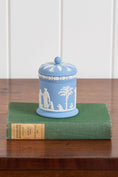 Load image into Gallery viewer, Vintage Wedgwood Blue Jasperware Lidded Container with Base Plate
