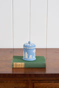 Load image into Gallery viewer, Vintage Wedgwood Blue Jasperware Lidded Container with Base Plate
