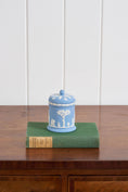 Load image into Gallery viewer, Vintage Wedgwood Blue Jasperware Lidded Container with Base Plate
