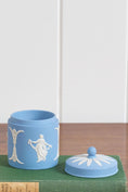 Load image into Gallery viewer, Vintage Wedgwood Blue Jasperware Lidded Container
