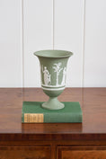 Load image into Gallery viewer, RARE Wedgwood Jasperware Sage Green Footed Vase
