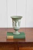 Load image into Gallery viewer, RARE Wedgwood Jasperware Sage Green Footed Vase
