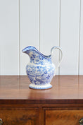 Load image into Gallery viewer, Antique English Transferware Blue + White Pitcher
