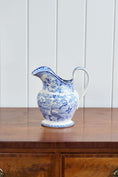 Load image into Gallery viewer, Antique English Transferware Blue + White Pitcher
