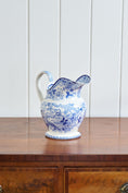 Load image into Gallery viewer, Antique English Transferware Blue + White Pitcher
