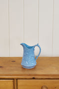 Load image into Gallery viewer, 7” Victorian Blue Glazed Jasperware Jug with Strawberry Relief Motif
