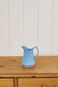 Load image into Gallery viewer, 6” Victorian Blue Glazed Jasperware Jug with Strawberry Relief Motif

