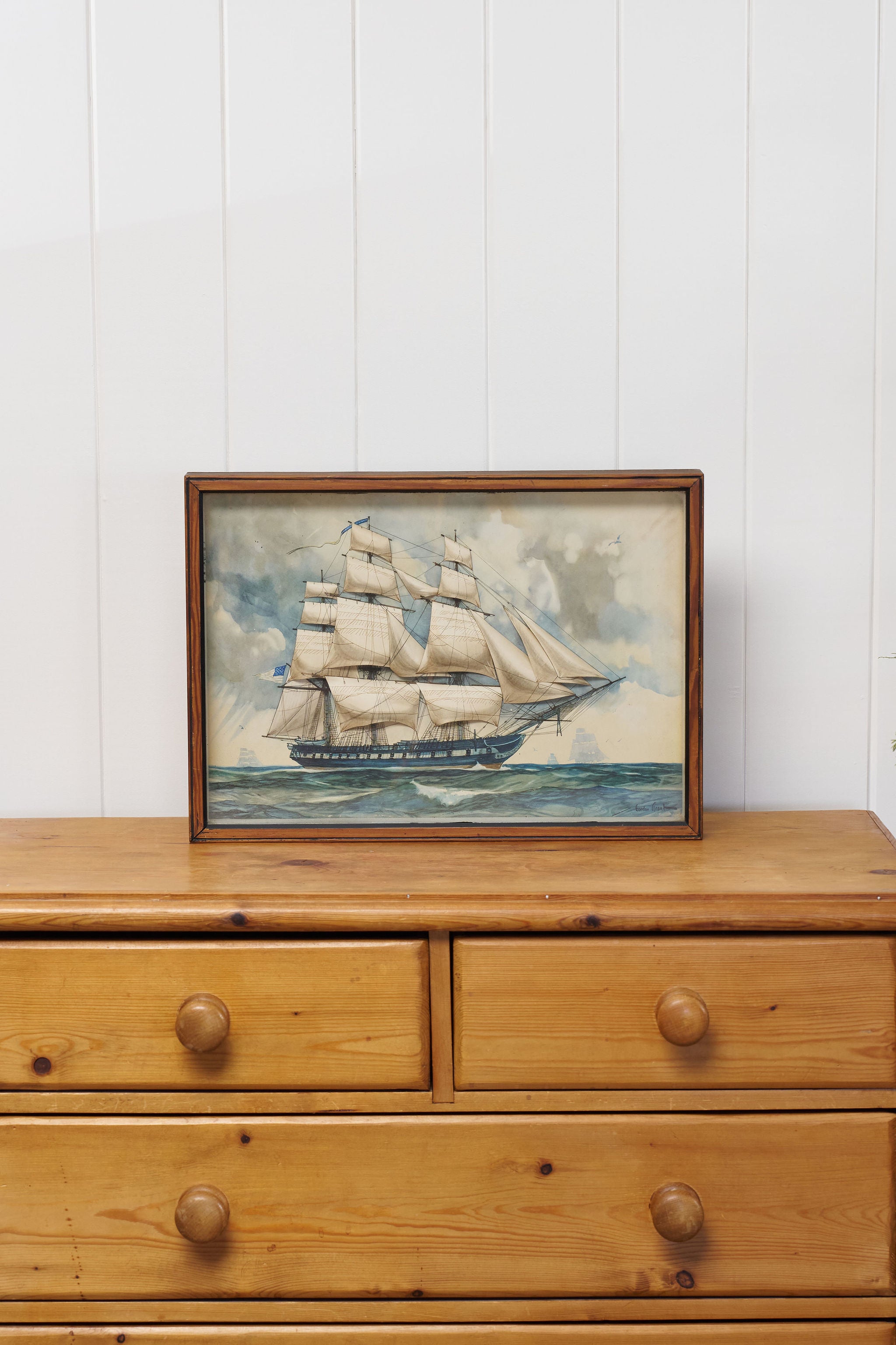 US Ship Diorama by Gordan Grant (1875-1962)