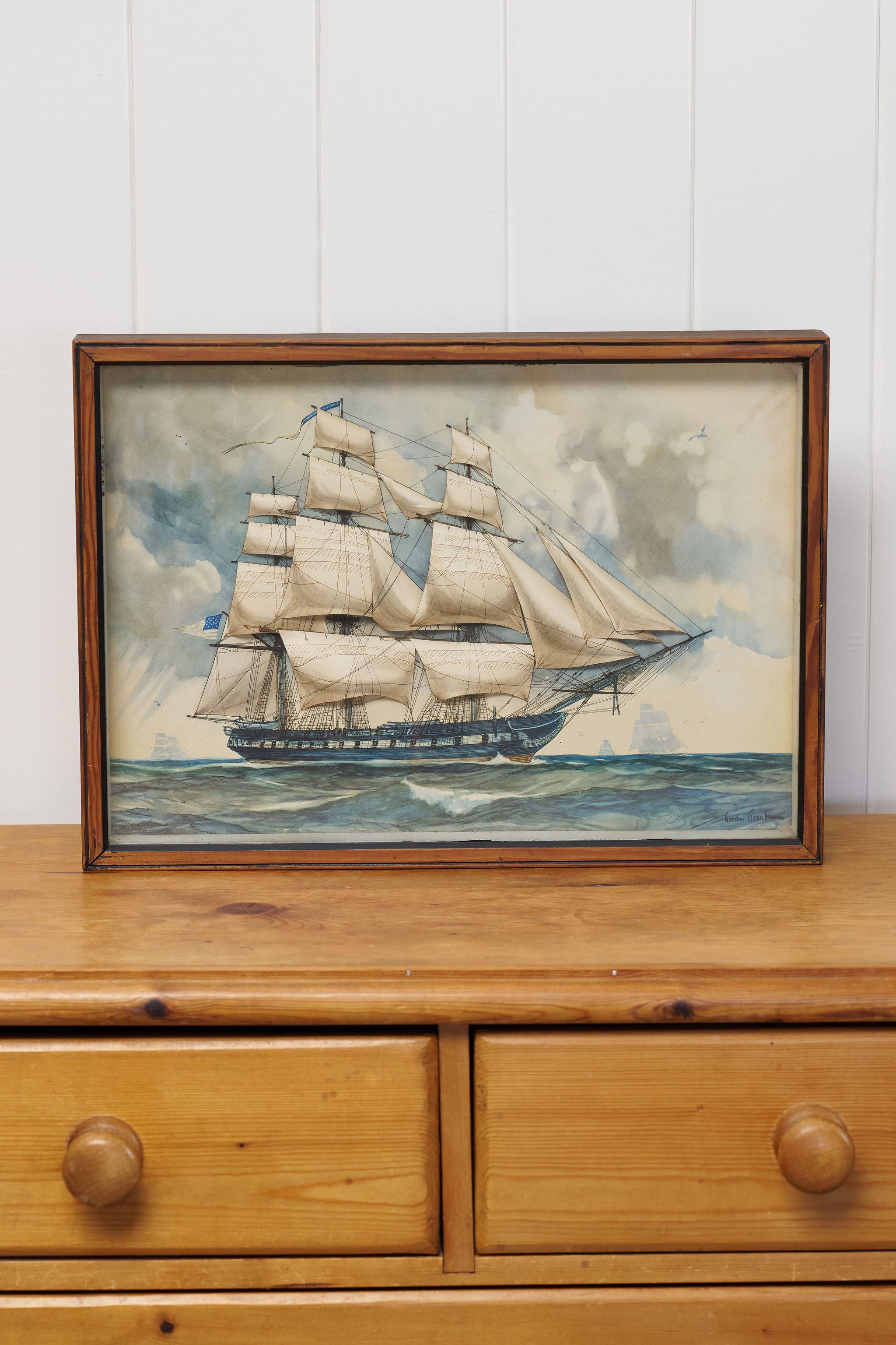 US Ship Diorama by Gordan Grant (1875-1962)