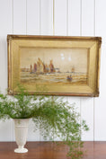 Load image into Gallery viewer, Signed Boat Original Watercolor in Gilt Wood Frame
