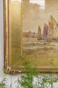 Load image into Gallery viewer, Signed Boat Original Watercolor in Gilt Wood Frame
