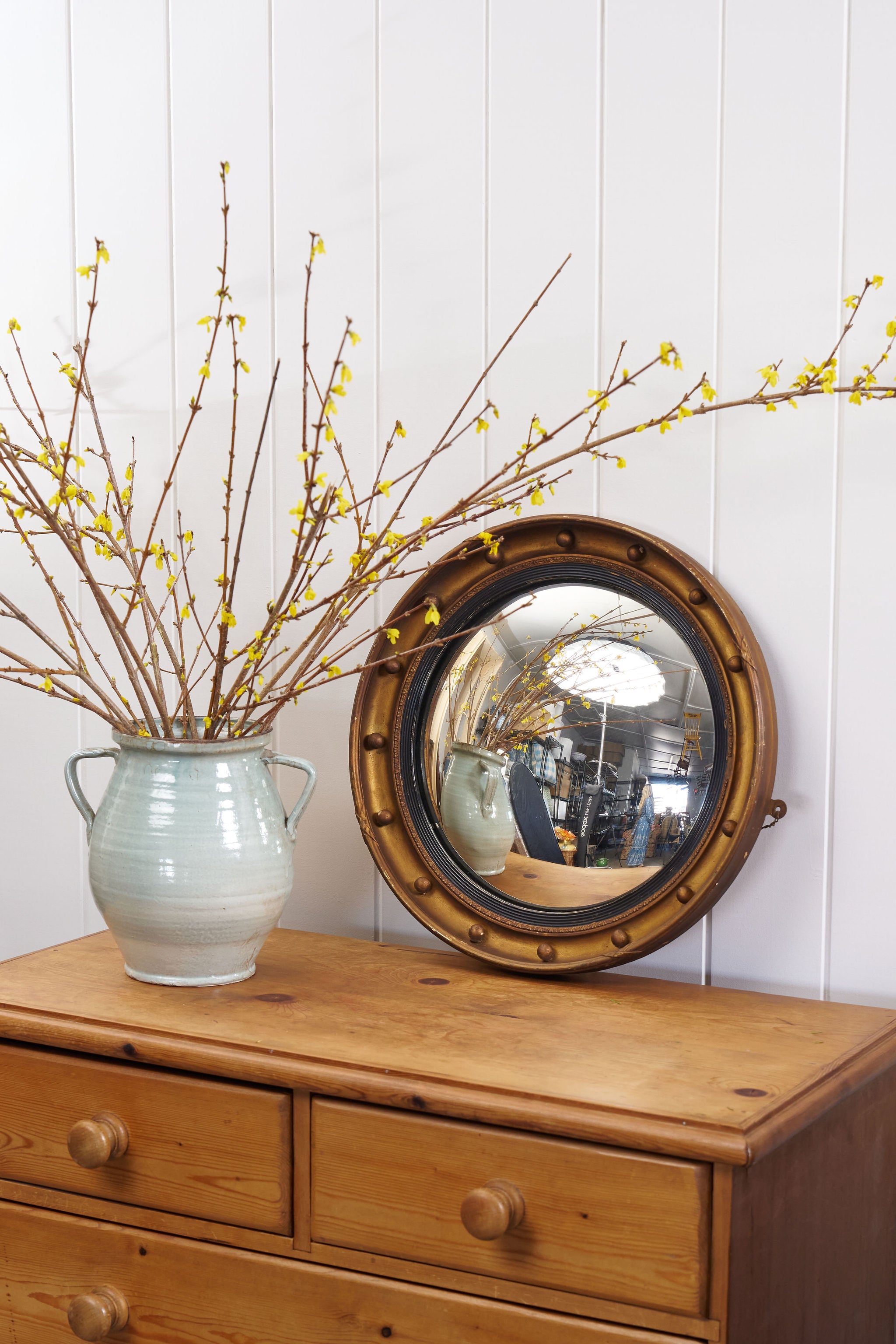 Regency Style Gilt Convex Porthole Mirror