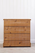 Load image into Gallery viewer, Petite English Pine Two-Over-Three Chest with Scalloped Apron
