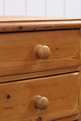 Load image into Gallery viewer, Petite English Pine Two-Over-Three Chest with Scalloped Apron
