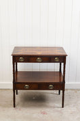 Load image into Gallery viewer, 19th-Century English Mahogany + Oak Inlay Two-Tier Server with Drawers
