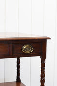 Load image into Gallery viewer, 19th-Century English Mahogany + Oak Inlay Two-Tier Server with Drawers

