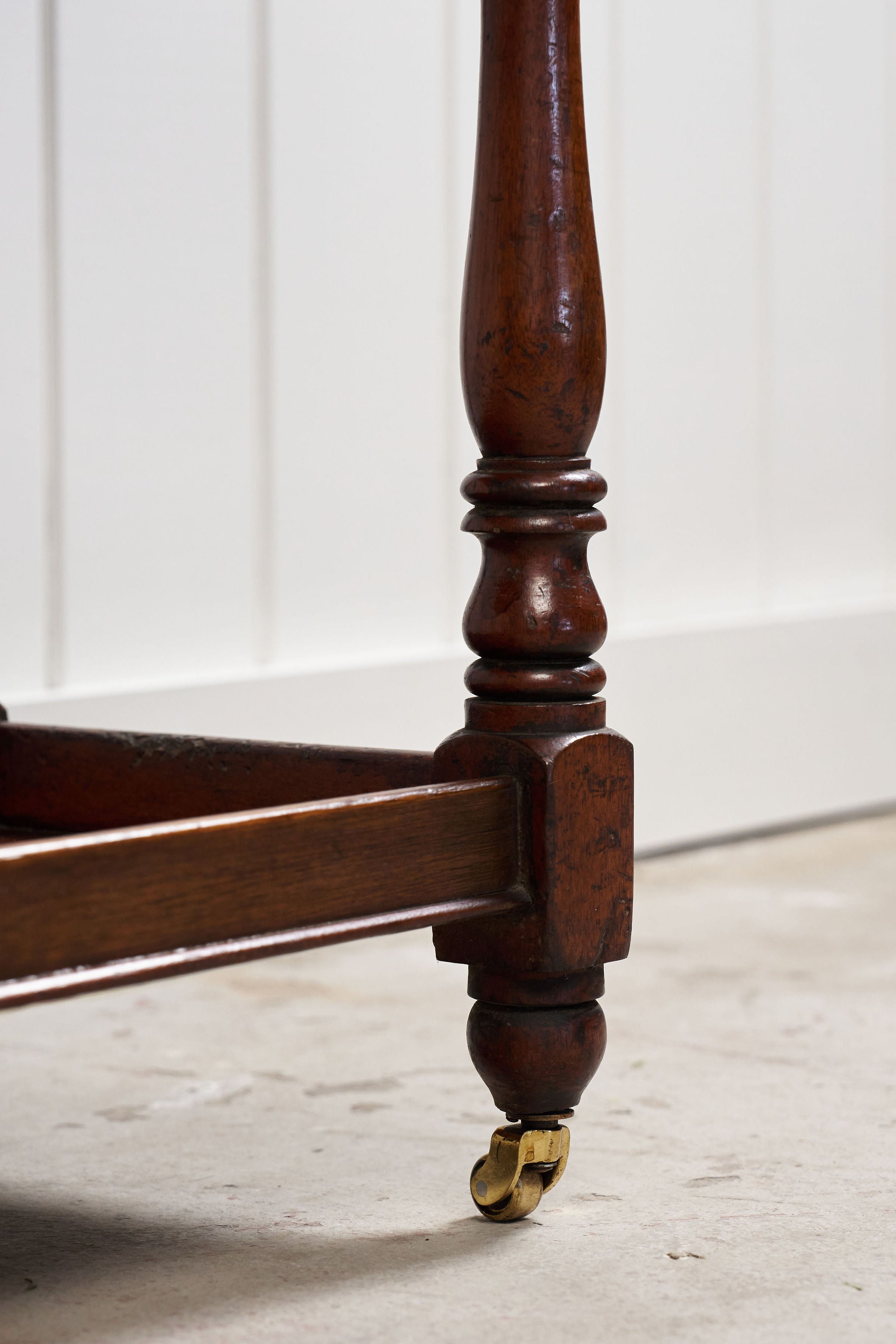 Petite English Three-Tier Victorian Mahogany Trolley/Side Table with Hidden Drawer on Casters (c. 1890)