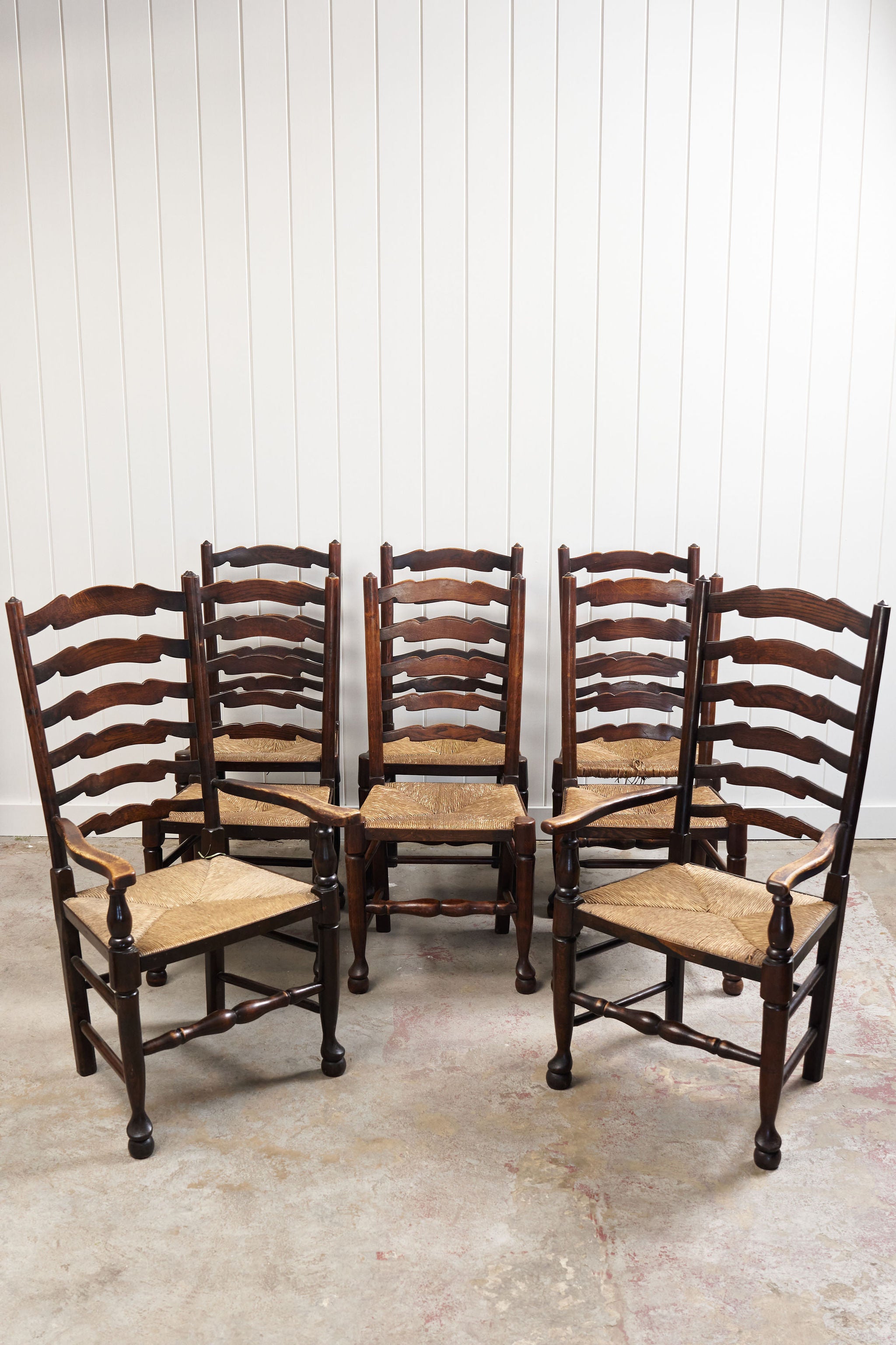 SET OF 8 | Classic English Lancaster Ladderback Chairs