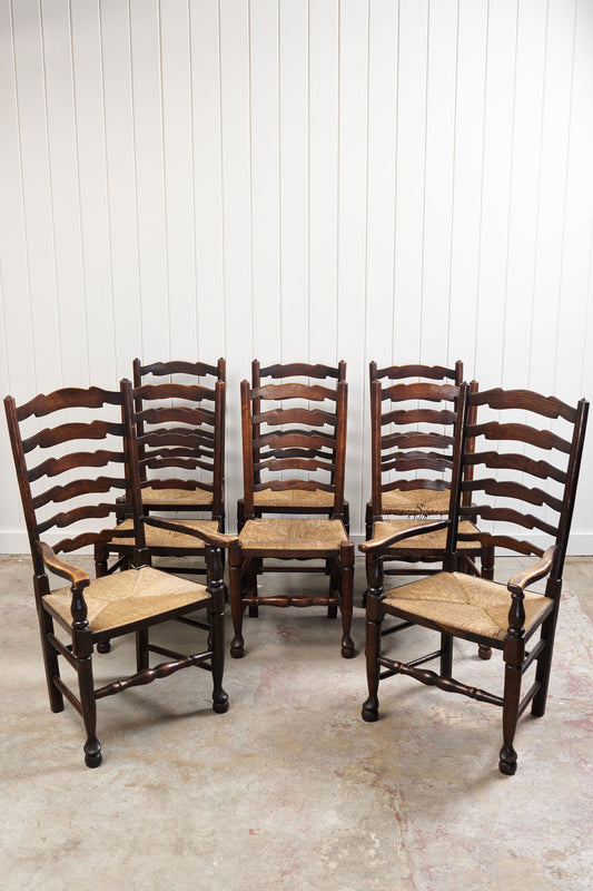 SET OF 8 | Classic English Lancaster Ladderback Chairs