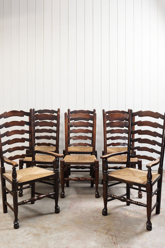 SET OF 8 | Classic English Lancaster Ladderback Chairs