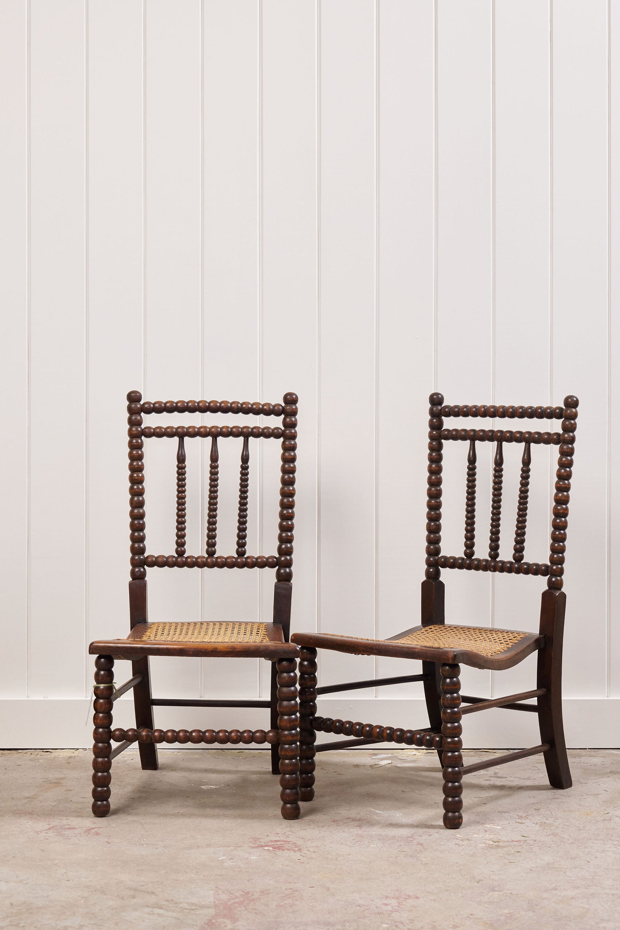 Pair of RARE Antique Bobbin Children's Chairs (c. 1890)