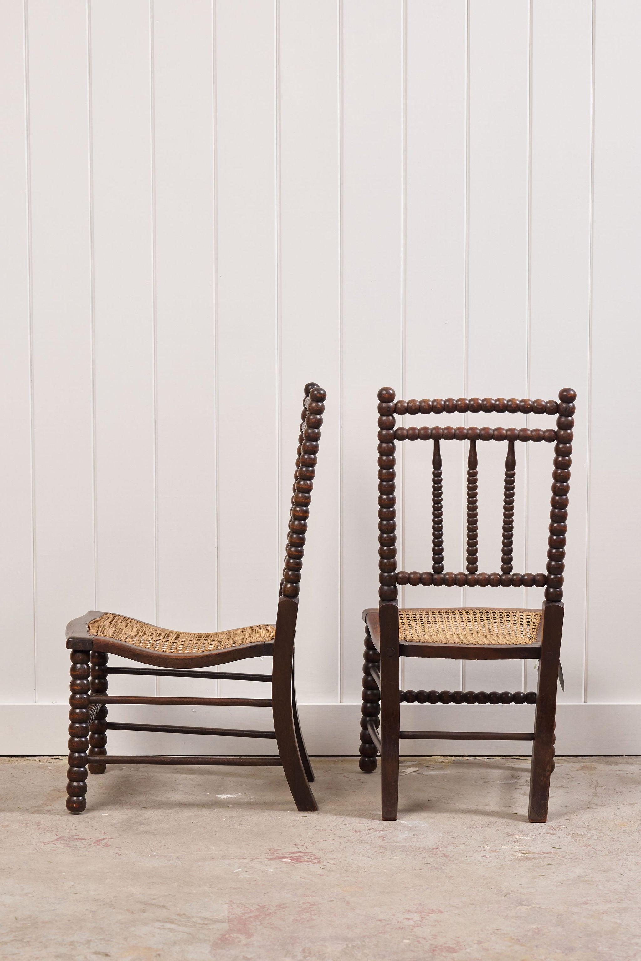 Pair of RARE Antique Bobbin Children's Chairs (c. 1890)