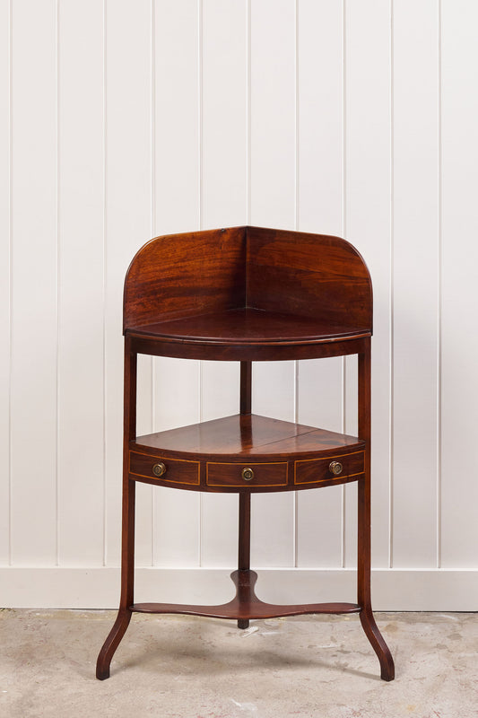 Antique Mahogany Corner Washstand