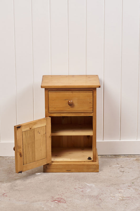 19th Century English Pine Bedside Cupboard