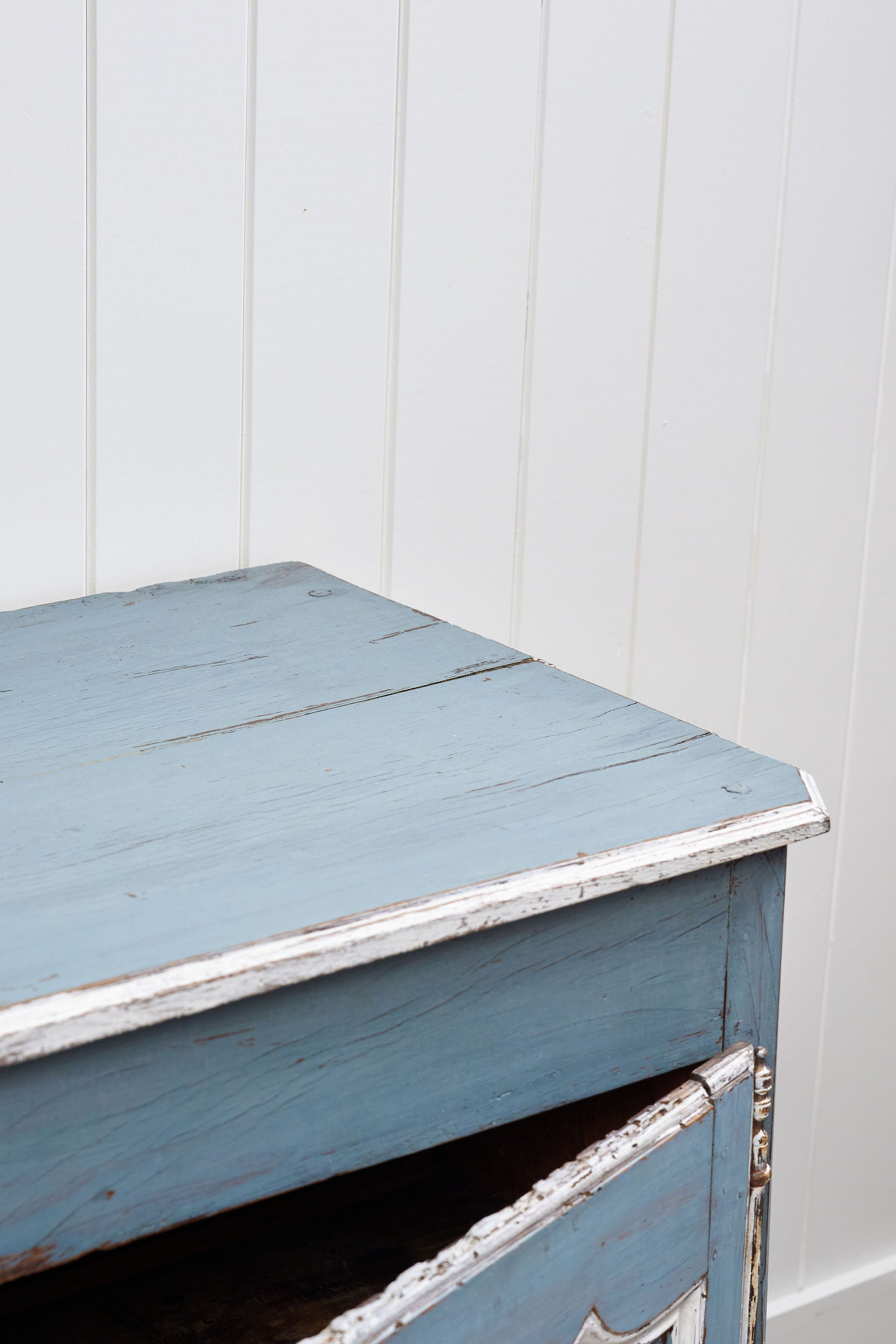 18th Century Country French Painted Blue Cupboard