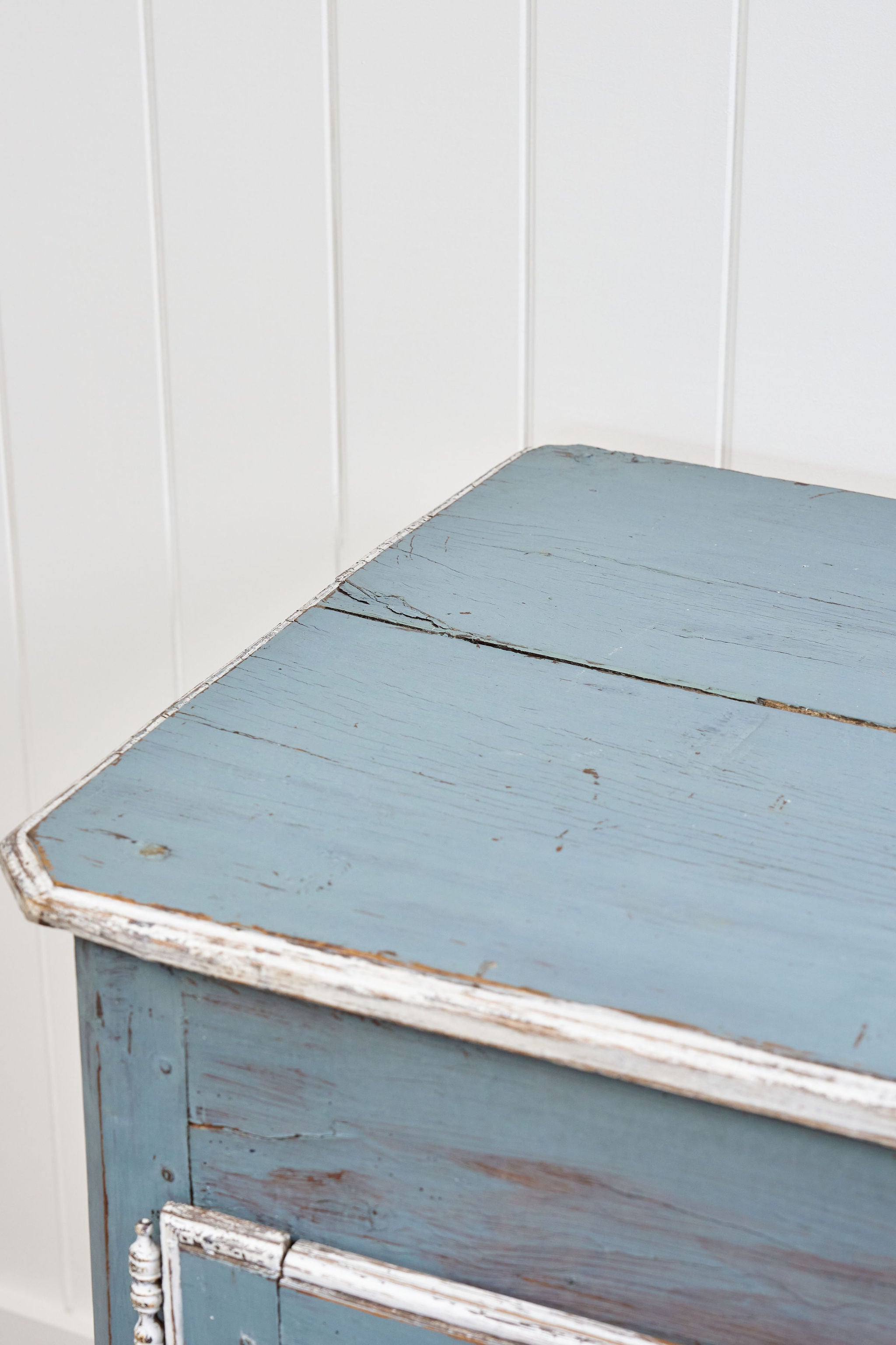 18th Century Country French Painted Blue Cupboard