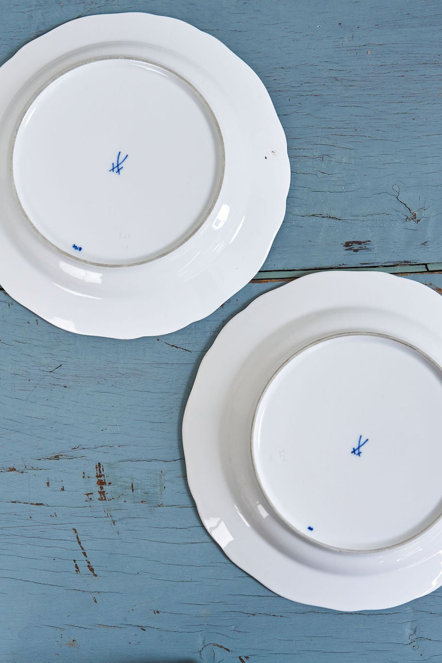 SET of 2 | Meissen Blue Onion Salad Plates (stamped swords)