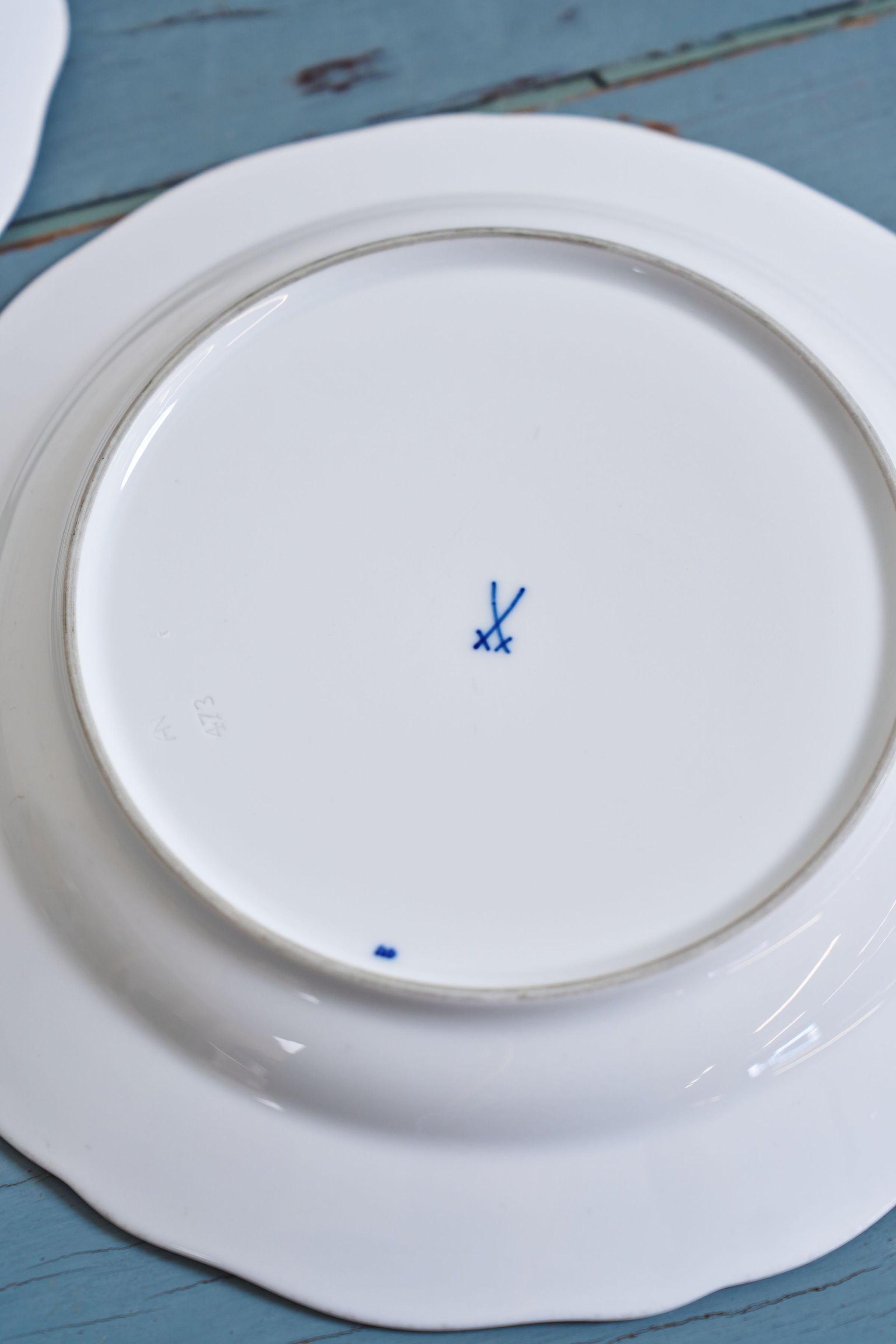 SET of 2 | Meissen Blue Onion Salad Plates (stamped swords)