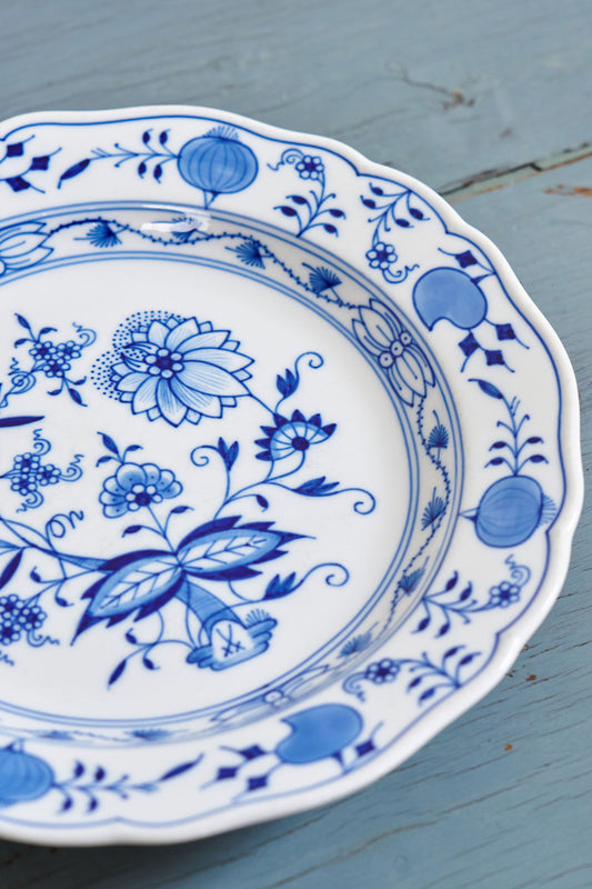 SET of 2 | Meissen Blue Onion Salad Plates (stamped swords)