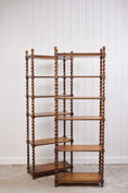 Load image into Gallery viewer, PAIR Oak Barley Twist Display Shelves

