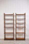 Load image into Gallery viewer, PAIR Oak Barley Twist Display Shelves
