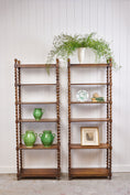 Load image into Gallery viewer, PAIR Oak Barley Twist Display Shelves
