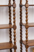 Load image into Gallery viewer, PAIR Oak Barley Twist Display Shelves
