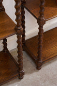 Load image into Gallery viewer, PAIR Oak Barley Twist Display Shelves
