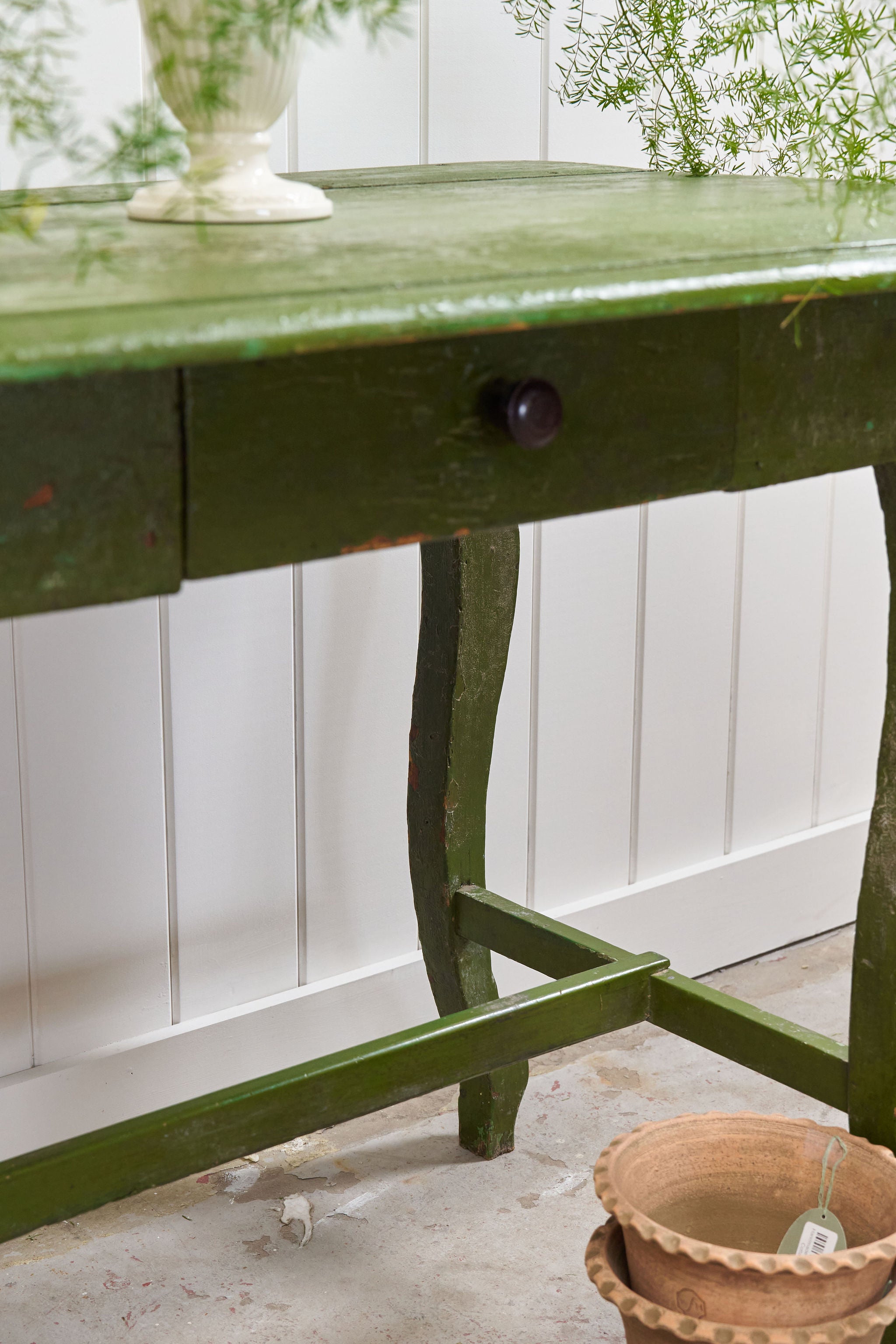 Charming European Green Painted Table