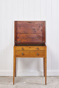Load image into Gallery viewer, 19th Century Blonde Oak Lift-Top Desk with Green Leather Top
