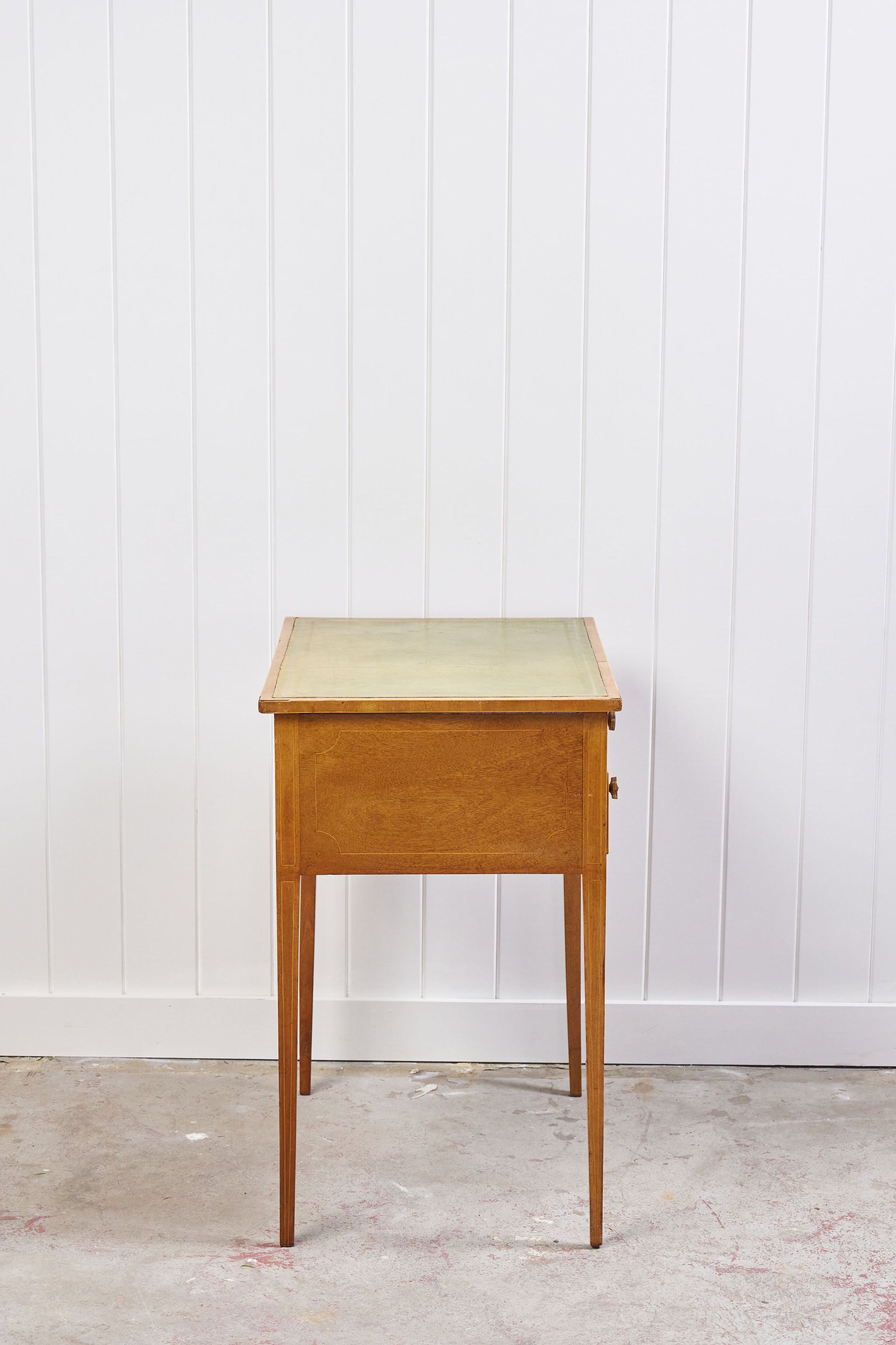 19th Century Blonde Oak Lift-Top Desk with Green Leather Top